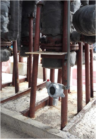 固定式燃?xì)鈭?bào)警器安裝現(xiàn)場圖