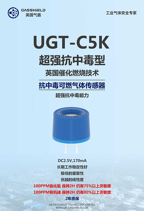 英國氣盾超強(qiáng)抗中毒型可燃?xì)怏w傳感器